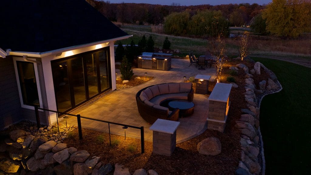 private oasis with fireplace